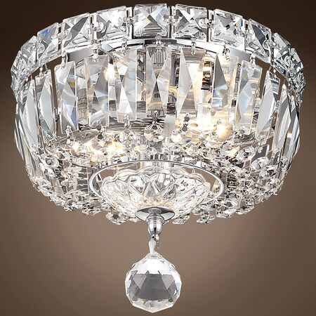Joshua Marshal Invisible 2 Light 8 Chrome Flush Mount With Clear European/Swarovski C 701267-003